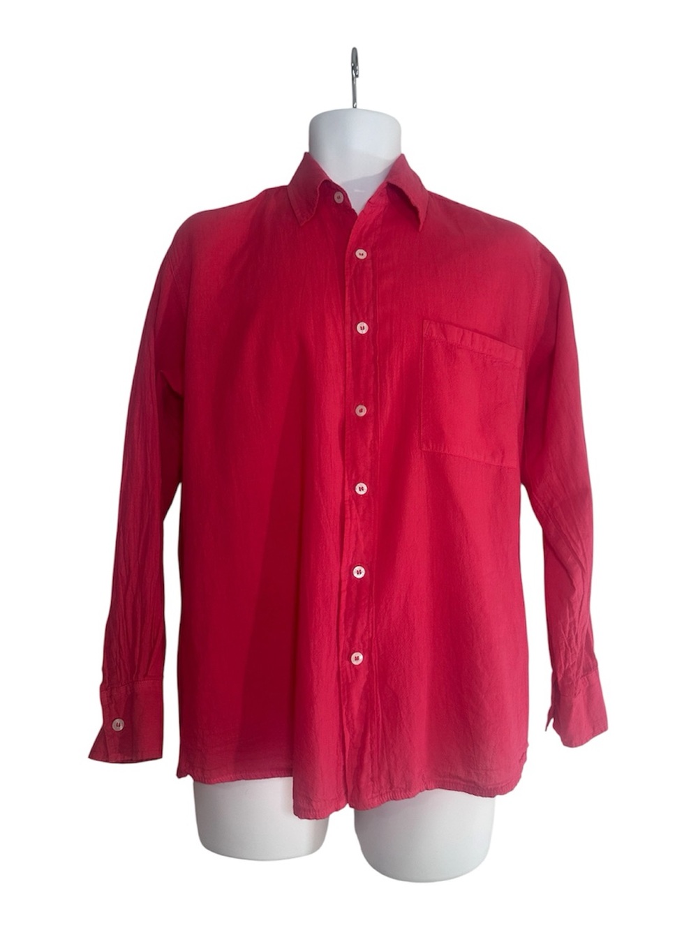 John P Greece Coral Button Up Shirt 100% Cotton Men’s Medium Pre-Washed Casual
